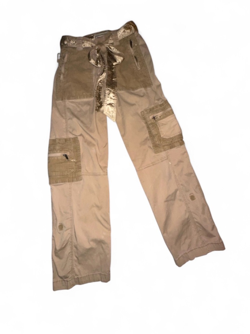 VTG Y2K Abercrombie & Fitch Women's Tan Wide-Leg Cargo Pants 25/0R
